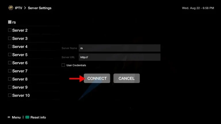 Click on CONNECT
